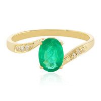 Anillo en oro con Esmeralda de Zambia