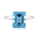 Anillo en oro con Topacio azul suizo