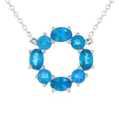 Collar en plata con Apatita azul neón