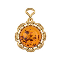 Colgante en plata con Ámbar báltico cognac