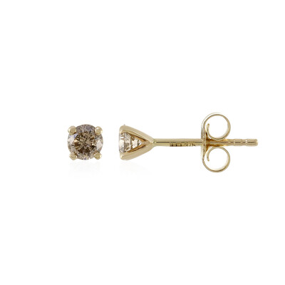 Pendientes en oro con Diamante chocolate I1
