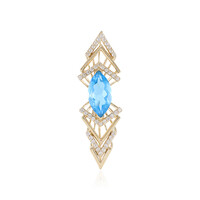Colgante en oro con Topacio azul suizo (de Melo)