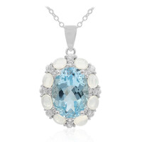 Collar en plata con Topacio azul cielo