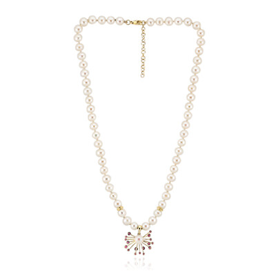 Collar en oro con Perla blanca Freshwater (Michelle Albala)