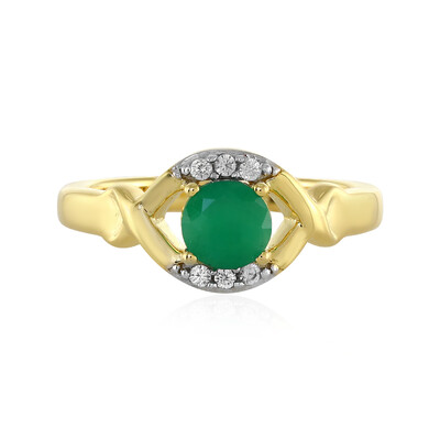 Anillo en plata con Esmeralda de Brasil