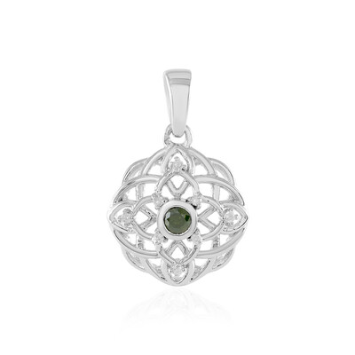 Colgante en plata con Diamante verde I2