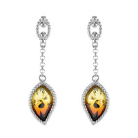 Pendientes en plata con Ámbar báltico