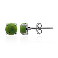 Pendientes en plata con Turquesa verde Mohave Kingman