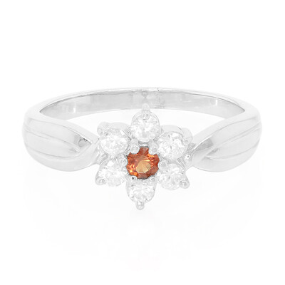 Anillo en plata con Zafiro naranja