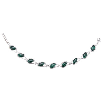 Brazalete en plata con Malaquita
