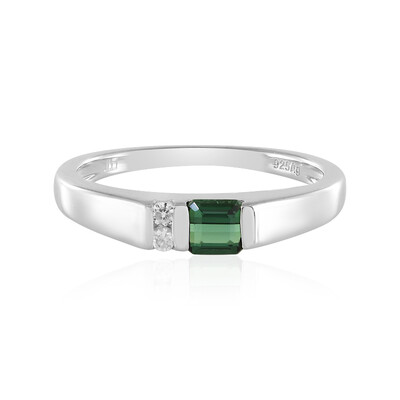 Anillo en plata con Turmalina verde Benedito (Adela Silber)