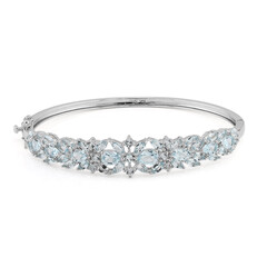 Brazalete en plata con Topacio azul cielo