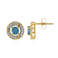 Pendientes en plata con Topacio azul de Londres