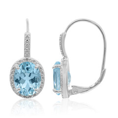 Pendientes en plata con Topacio azul cielo