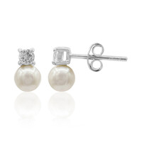 Pendientes en plata con Perla Freshwater