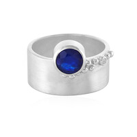 Anillo en plata con Zafiro azul de Madagascar
