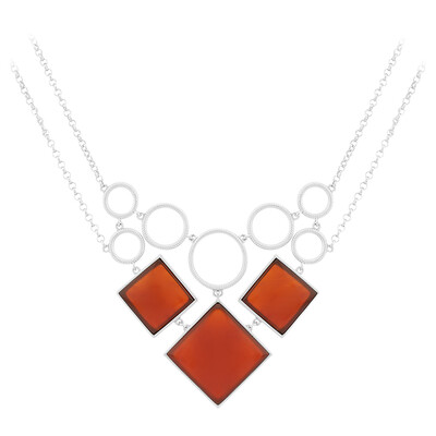 Collar en plata con Ágata Naranja