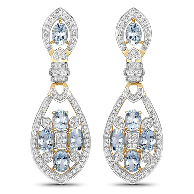 Pendientes en oro con Aguamarina (SUHANA)