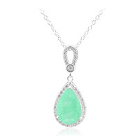 Collar en plata con Cuarzo verde pastel