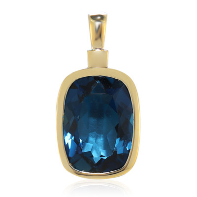 Colgante en oro con Topacio azul de Londres (Tenner Diniz)