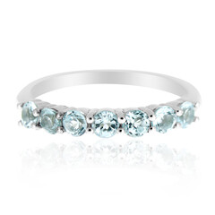 Anillo en plata con Topacio azul cielo