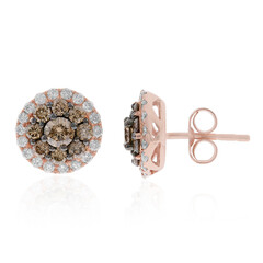 Pendientes en oro con Diamante chocolate