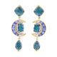 Pendientes en plata con Cianita petróleo (Gems en Vogue)