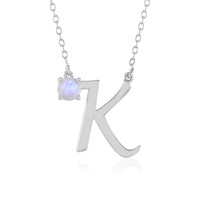 Collar en plata con Piedra de Luna arcoíris