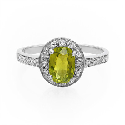 Anillo en plata con Turmalina cuprífera