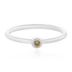 Anillo en plata con Diamante amarillo