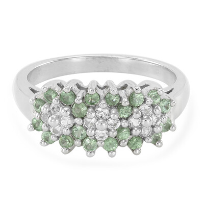 Anillo en plata con Granate verde menta de Merelani