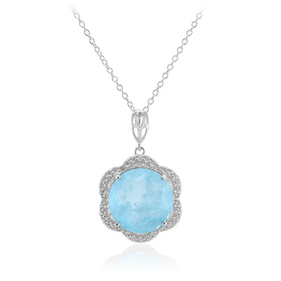 Collar en plata con Cuarzo azul pastel