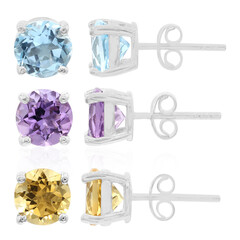 Pendientes en plata con Citrino