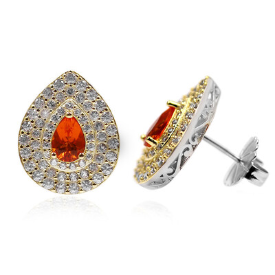 Pendientes en plata con Ópalo de fuego de México (Dallas Prince Designs)