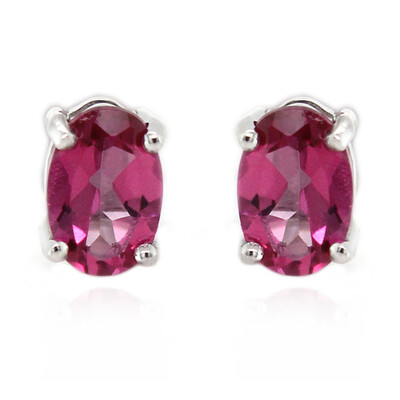 Pendientes en plata con Topacio rosa
