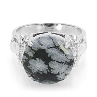 Anillo en plata con Obsidiana Copo de Nieve
