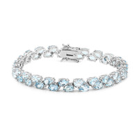 Brazalete en plata con Topacio azul cielo