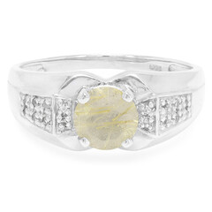Anillo de hombre en plata con Cuarzo rutilado