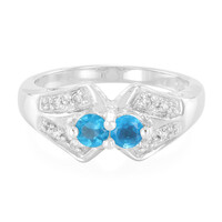 Anillo en plata con Apatita azul neón