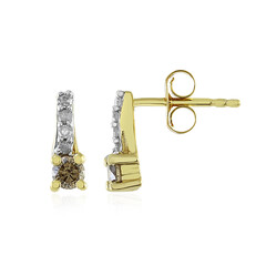 Pendientes en plata con Diamante champán I4
