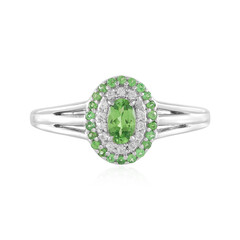 Anillo en plata con Tsavorita de Tanzania
