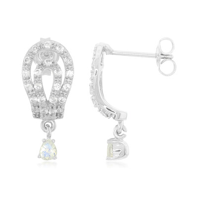 Pendientes en plata con Piedra de Luna arcoíris