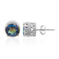 Pendientes en plata con Cuarzo Místico azul