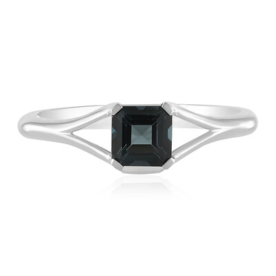 Anillo en plata con Topacio azul de Londres