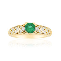 Anillo en oro con Esmeralda de Etiopía AAA (de Melo)