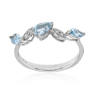 Anillo en oro con Aguamarina de Brasill AAA (CIRARI)
