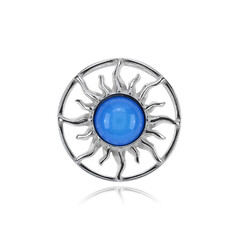 Colgante en plata con Ámbar colombiano azul