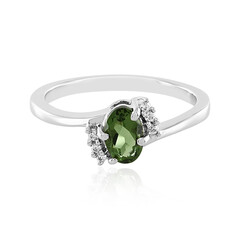 Anillo en plata con Moldavita
