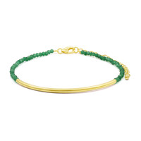Brazalete en plata con Ágata verde