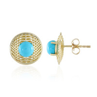 Pendientes en oro con Turquesa bella durmiente (Ornaments by de Melo)